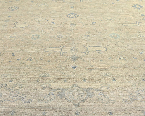 9x12 Zeigler Beige Afghan Hand Knotted Wool Area Rug